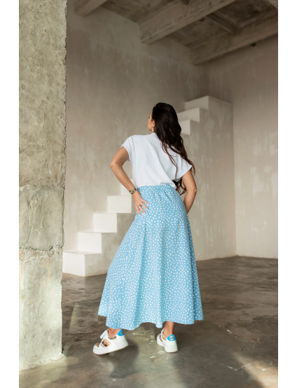 Картинка Спідниця максі блакитна з принтом